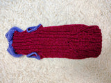 Cozy Dachshund Sweater, Hand Knit Cable Jumper for Doxie, Winter Wiener Dog Clothes, Custom Pet Apparel, Magenta Purple Knitwear for Dogs