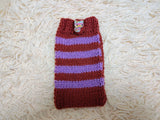 Cute Animal Companion Knit Phone Case | Striped Phone Sleeve-Handmade Knit Animal Phone Pouch | Cozy Stretchy Phone Sock