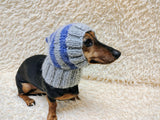 Mohair Wool Super Warm Dog Hat , Designer Pet Party Clothes outfit, Winter cloches knitted Dachshund Beanie