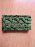 Cozy Cable Knit Phone Cover, Cream White Knitted Phone Pouch with Wooden Button, Protective Smartphone Sleeve, Winter Tech Gift
