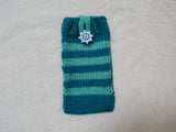 Handmade Knit Nautical Phone Case - Summer Vibes Collection-Nautical Striped Knit Phone Sleeve -Cute Coastal Phone Pouch