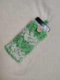 Cozy Cable Knit Phone Sock - Universal Smartphone Protective Sleeve - Hand Knitted Woolen Phone Bag with Button Closure - Boho Style Phone Accessory