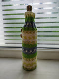 Handmade Knit Wine Bottle Cover | Cozy Fair Isle Sweater for 750ml Wine Bottle | Rustic Holiday Table Decor & Unique Wine Lover Gift