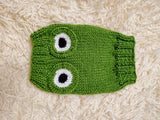 Handmade Crochet Frog Snood for Dachshunds | Cute Dog Balaclava & Winter Pet Apparel