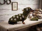 Knitted Dog Sweater & Snood – Cute Paw Print Design