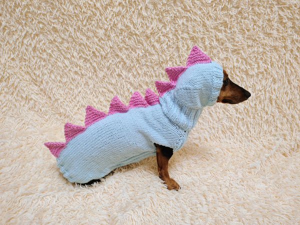Dachshund Halloween Dinosaur Outfit Costume Sweater and Hat