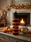 Halloween Wine Bottle Cozy | Knit Bat Owl Pumpkin Drink Decor