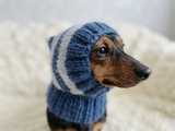 Mohair Wool Super Warm Dog Hat , Designer Pet Party Clothes outfit, Winter cloches knitted Dachshund Beanie