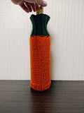 Pumpkin Halloween Wine Bottle Cover | Knit Jack-O'-Lantern Cozy