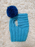 Hat for dog with pompom and holes for the ears