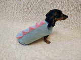 Knitted Dinosaur Costume for Dogs - Custom Dachshund Sweater ия)