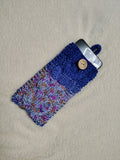 Handmade Knitted Phone Sleeve Case - Soft Wool Protective Sock Pouch for iPhone & Android - Colorful Cable Knit Phone Cover with Wooden Button