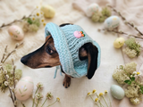 Panama dog an Easter bunny, summer hat for dachshund, sun protection with open ears