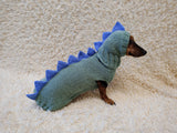 Crocheted Dinosaur Dog Costume – Funny Pet Sweater with Spikes