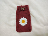 Crochet Daisy Phone Sock, Knitted Smartphone Sleeve with Flower Phone Pouch, Boho Cell Phone Case, Handmade Gift for Her