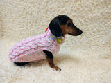 Handmade Cable Knit Dachshund Sweater | Warm Dog Clothes