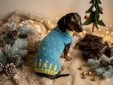 christmas clothes with trees for pets,dog jumper winter christmas,dachshund sweater with trees
