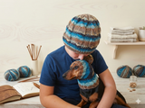 Angora Wool Snood Hat Set for Mom and Dog, Snood Hat Set for Housewife and Dachshund, Mom and Dachshund with Pompoms