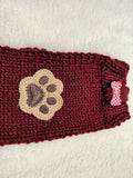 Dog Lover Knitted Phone Case with Paw Embroidery | Soft Wool Phone Sleeve | Wiener Dog Pouch with Bone Button | Cute Puppy Paw Gift for Her
