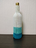 Starfish Knitted Wine Bottle Cover - Ocean Shells Cozy, Beach House Table Decor, Coastal Gift for Sea Lovers