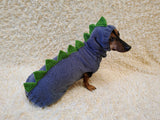 Soft Dinosaur Costume for Dogs – Knitted Sweater and Hat Bundle