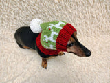 Reindeer Winter knitted hat for small dog,hat for dogs, pet clothes, winter hat for dog, handmade hat, hat dachshund, knitted hat, gift hat