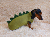 Dachshund dinosaur knitted sweater, dinosaur sweater for dogs, clothes dinosaur knitted sweater for dogs