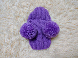 Hat for dog with two pompons, hat for dachshund with two pompons