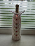 Knitted Wine Bottle Cozy Cable Knit Sleeve, Red Valentine’s Day Wine Decor, Heart Buttons Bottle Sweater, Wedding Table Decor Housewarming Gift
