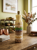 Handmade Knit Wine Bottle Cover | Cozy Fair Isle Sweater for 750ml Wine Bottle | Rustic Holiday Table Decor & Unique Wine Lover Gift