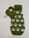 Knitted Dog Sweater & Snood – Cute Paw Print Design
