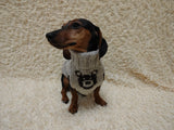 Bear print wool sweater with arans for dogs, dachshund warm clothes jumper with cable