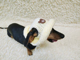 Teddy Bear Summer sun hat dogs with holes for ears. Hand knitted sun cap dachshund. Stylish Pet Photo Props and Gift Dog Moms