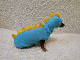 Dinosaur Dachshund Sweater with Hat  Knitted Dog Costume for Wieners