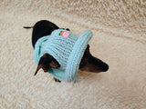 Panama dog an Easter bunny, summer hat for dachshund, sun protection with open ears