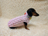 Handmade Cable Knit Dachshund Sweater | Warm Dog Clothes