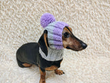 Dog hat pom-poms, warm winter clothes for pets, cap cloches ears dachshunds outfit apparel, pet lover gift