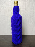 Handmade Knitted Wine Bottle Cover with Cable Stitch – Aesthetic Gift Decor