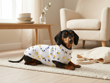 White Floral Mini Dachshund Jumper, Dog Coat, Clothes Dog Sweater