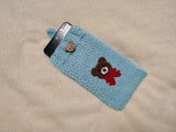 Bear Phone Sleeve, Universal Crochet Cell Phone Pouch 6.7x3.5", Cute Teddy Bear Phone Case, Soft Yarn Sock for iPhone Samsung, Cozy Gift