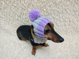 Dog hat pom-poms, warm winter clothes for pets, cap cloches ears dachshunds outfit apparel, pet lover gift