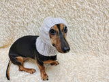 Angora Super Warm Dog Hat with Pom-Pom, Knitted Costume Pet Clothes Warm Cap Closed Ears for Dachshund beanie