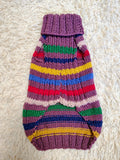 Handmade Knit Dachshund Sweater - Colorful Striped Dog Clothes