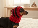Mohair Wool Super Warm Dog Hat , Designer Pet Party Clothes outfit, Winter cloches knitted Dachshund Beanie