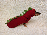 Dinosaur Dog Sweater and Hat Set – Handmade Knitted Pet Costume