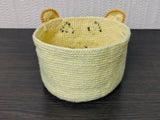Crochet Cow Basket, Small Amigurumi Nursery Organizer, Cute Farm Animal Storage Bin, Handwoven Cotton Boho Decorative Basket, Gift for Baby Shower (4.7 \times 3.1")