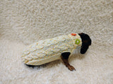Handmade Cable Knit Dachshund Sweater | Warm Dog Clothes)
