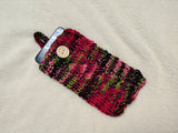 Knitted Wool Phone Sleeve, Universal Smartphone Pouch 6.7x3.5", Cozy Knit Cell Phone Case, Aesthetic Tech Accessory, Handmade Gift for Her