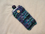 Knitted Wool Phone Sleeve, Universal Smartphone Pouch 6.7x3.5", Cozy Knit Cell Phone Case, Aesthetic Tech Accessory, Handmade Gift for Her
