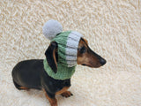 Cute Hand-Knitted Dachshund Snood and Pom-Pom Beanie Set - Cozy Dog Hat and Neck Warmer